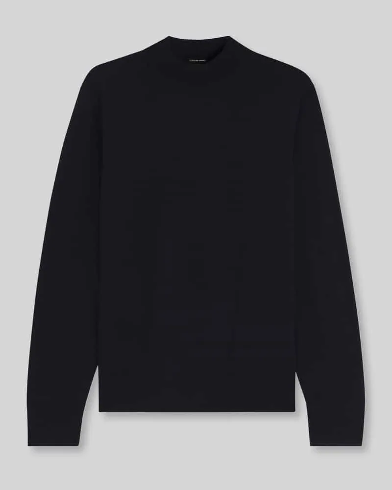 HUGO BOSS Regular Fit Pullover aus reiner Schurwolle Modell 'Bjarno Marine