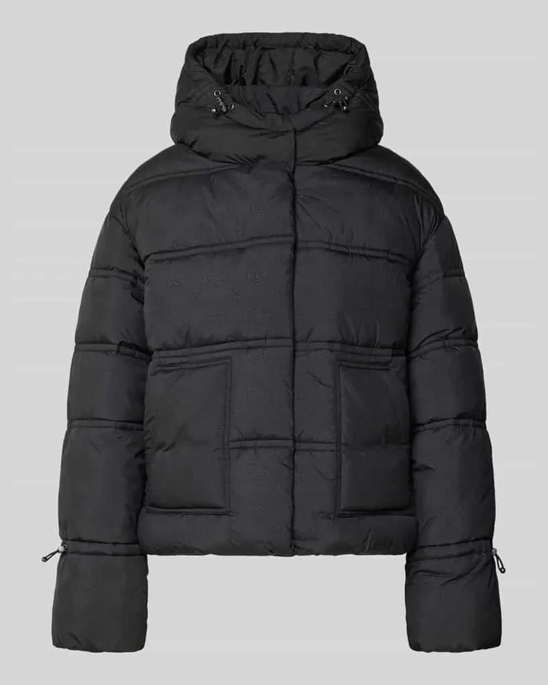 Guess Cropped Fit Steppjacke mit aufgesetzten Taschen Modell 'Daisy Black