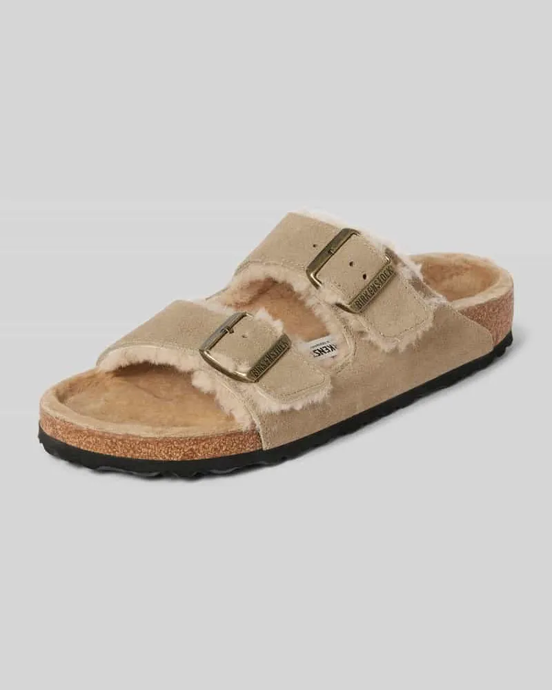 Birkenstock Ledersandalen mit Dornschließen Modell 'Arizona Taupe