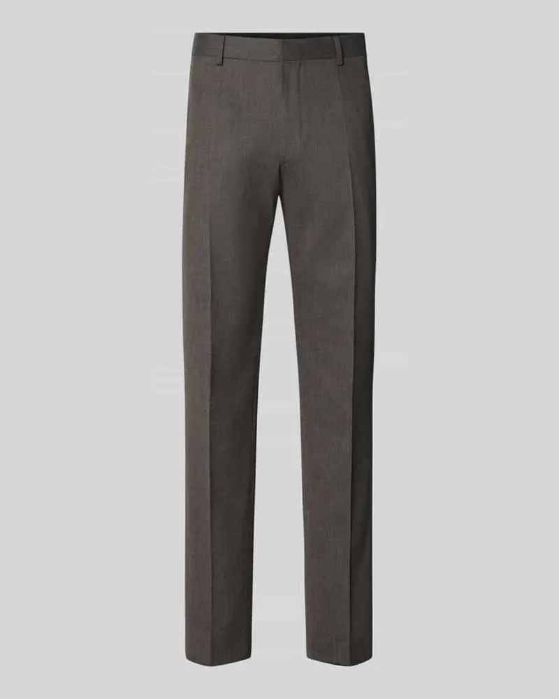 HUGO BOSS Regular Fit Anzughose mit Schurwoll-Mix Modell 'Leon Mittelbraun