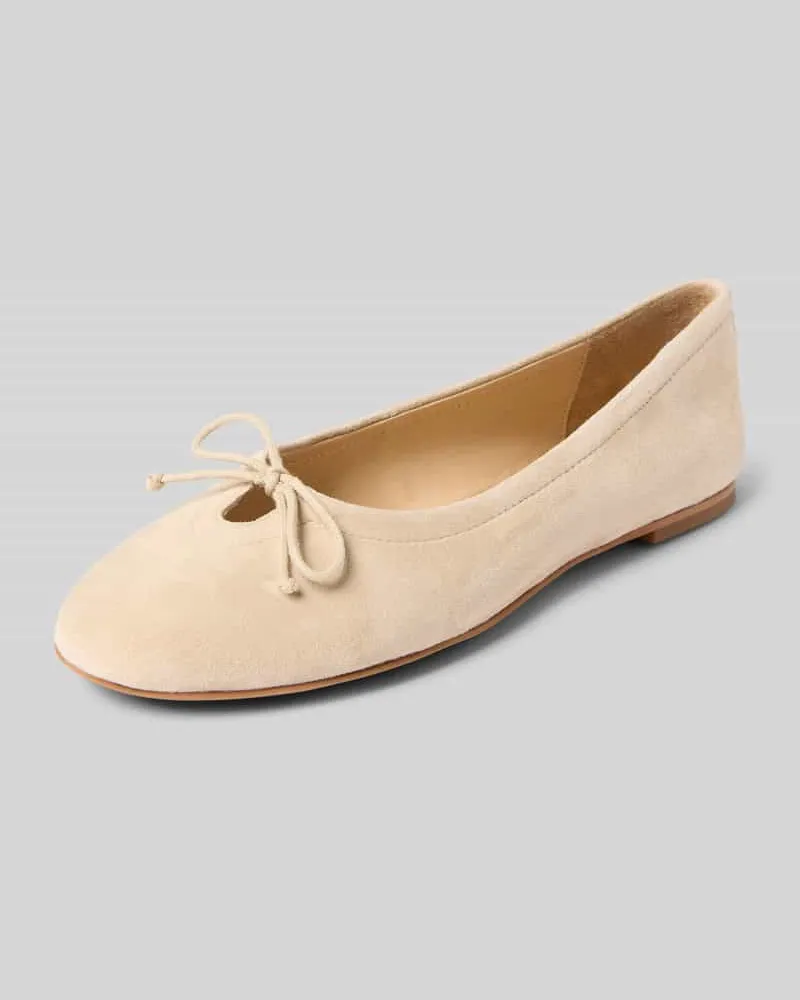 Inuovo Ballerinas aus Leder mit Schleifendetail Sand