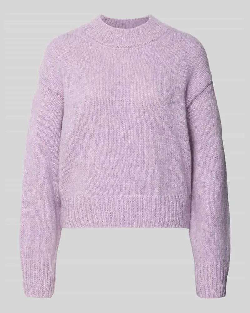 Marc Cain Pullover aus Wolle Alpaka mit Rippbündchen Purple