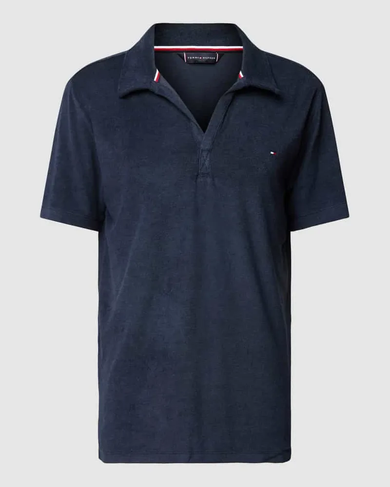 Tommy Hilfiger T-Shirt mit Label-Stitching Modell 'TERRY Dunkelblau