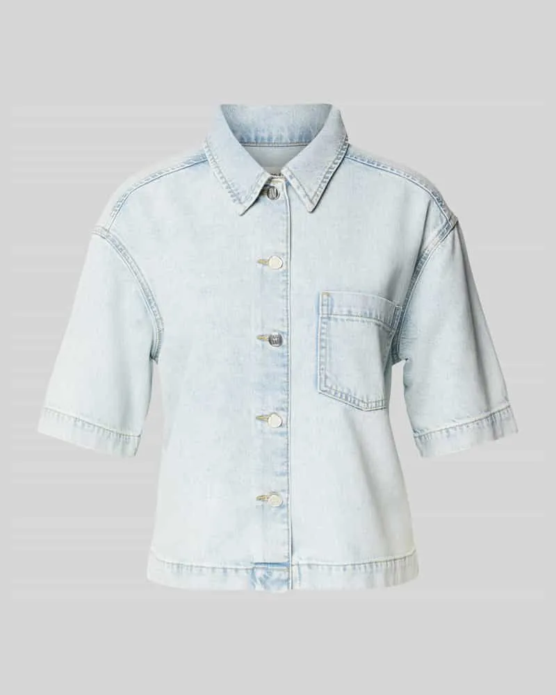 Marc O'Polo Relaxed Fit Jeanshemd aus Lyocell-Baumwoll-Mix Hellblau