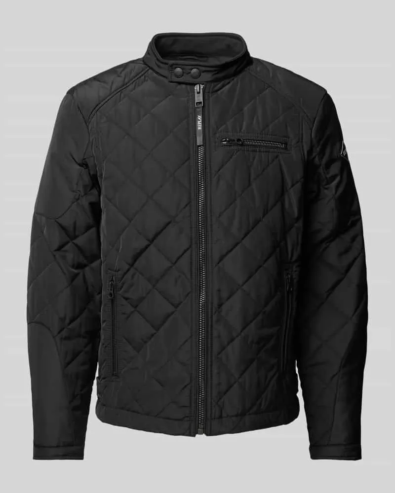 Replay Steppjacke mit Stehkragen Black