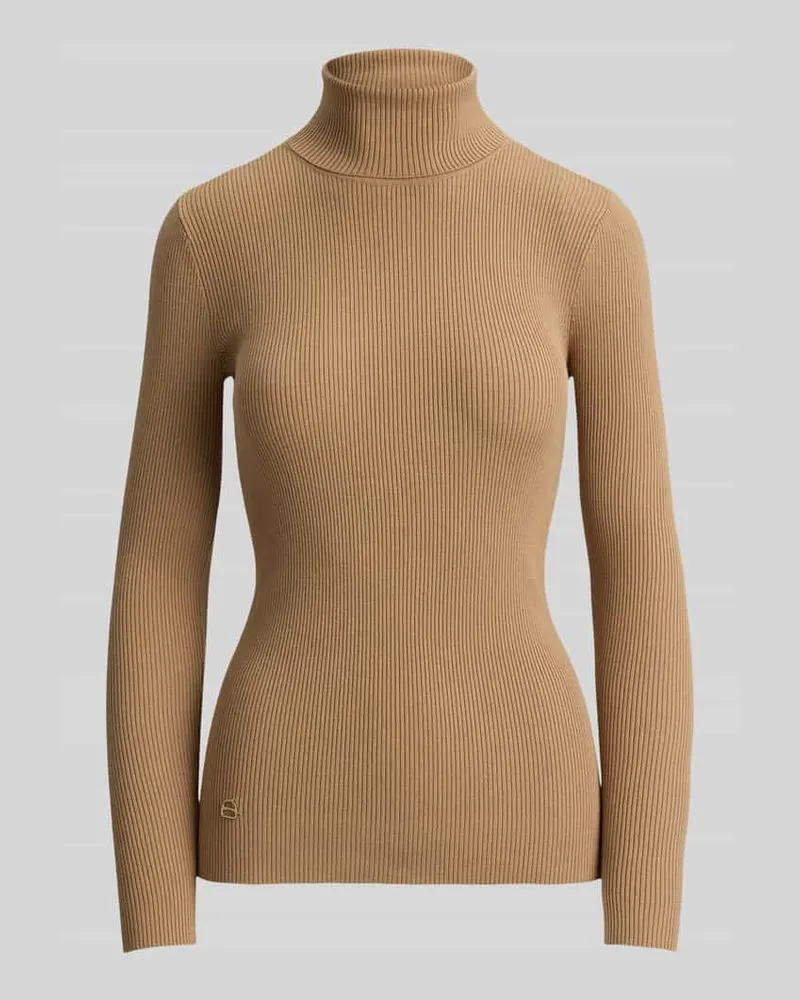 Ralph Lauren Slim Fit Rollkragenpullover aus Baumwoll-Modal-Mix Camel