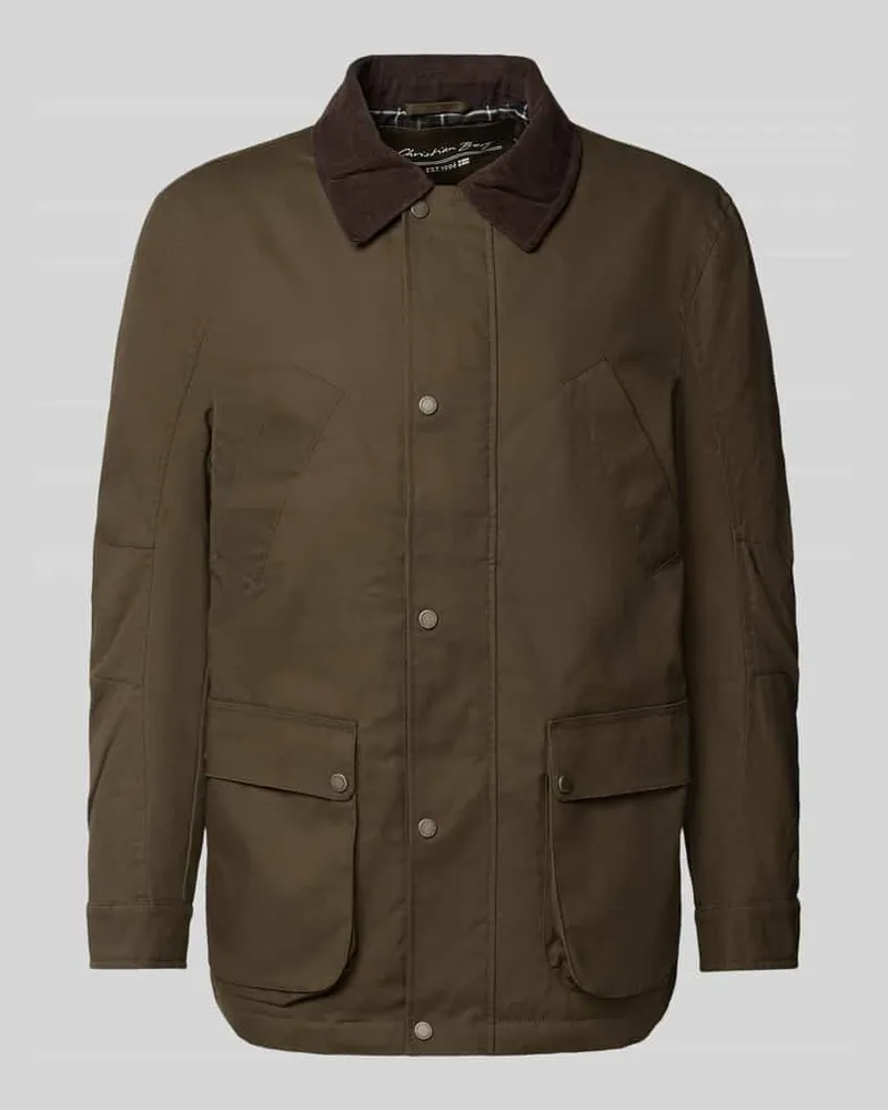 Christian Berg Jacke mit Kentkragen Oliv