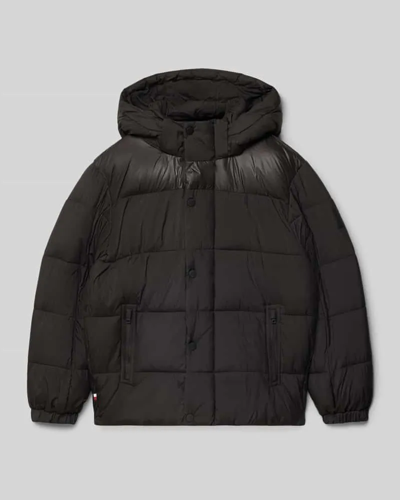 Tommy Hilfiger Regular Fit Steppjacke mit abnehmbarer Kapuze Black