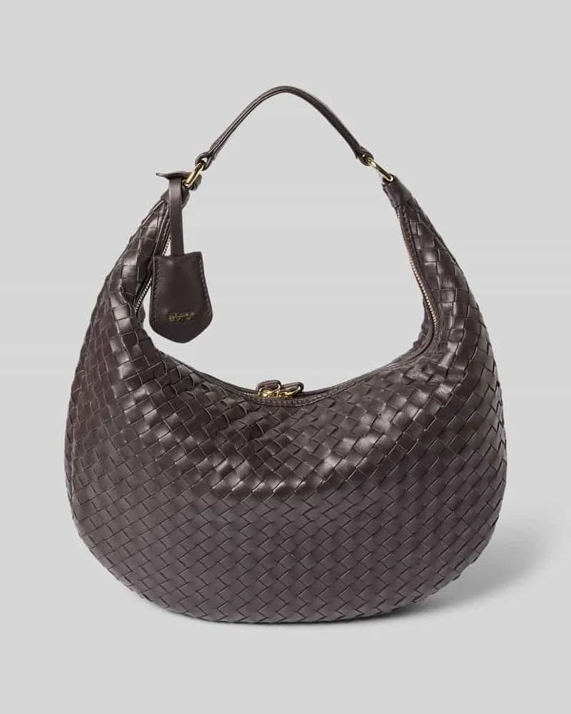 Abro Shoulder Bag mit Logo-Applikation Modell 'Nana Dunkelbraun