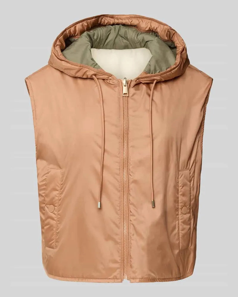 Max Mara Boxy Fit Weste mit seitlichen Knopfleisten Modell 'LEVANTE Khaki