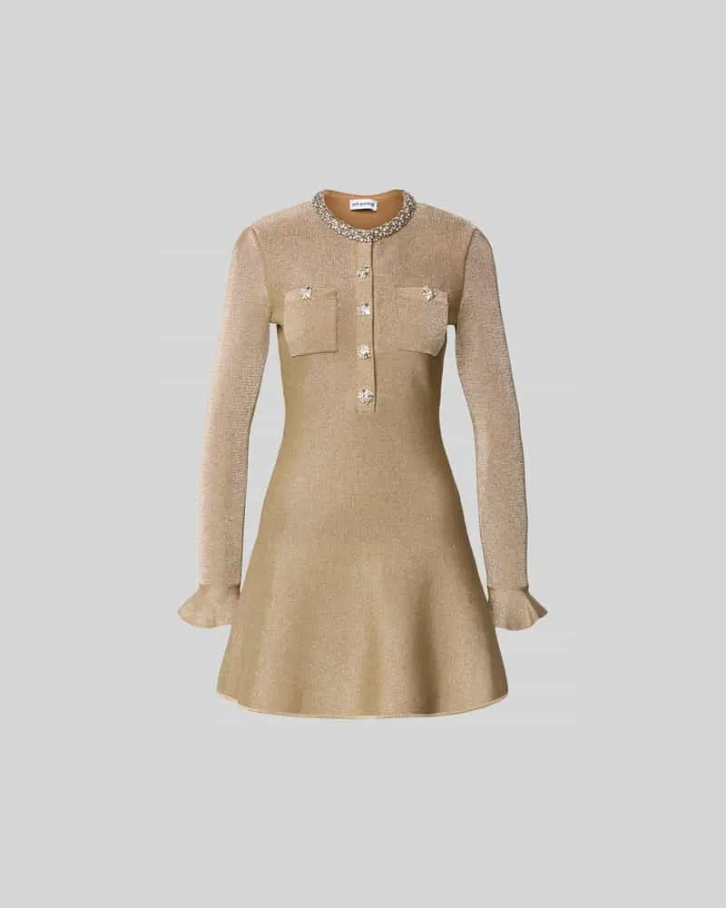 Self-Portrait Minikleid mit Viskose-Anteil Gold