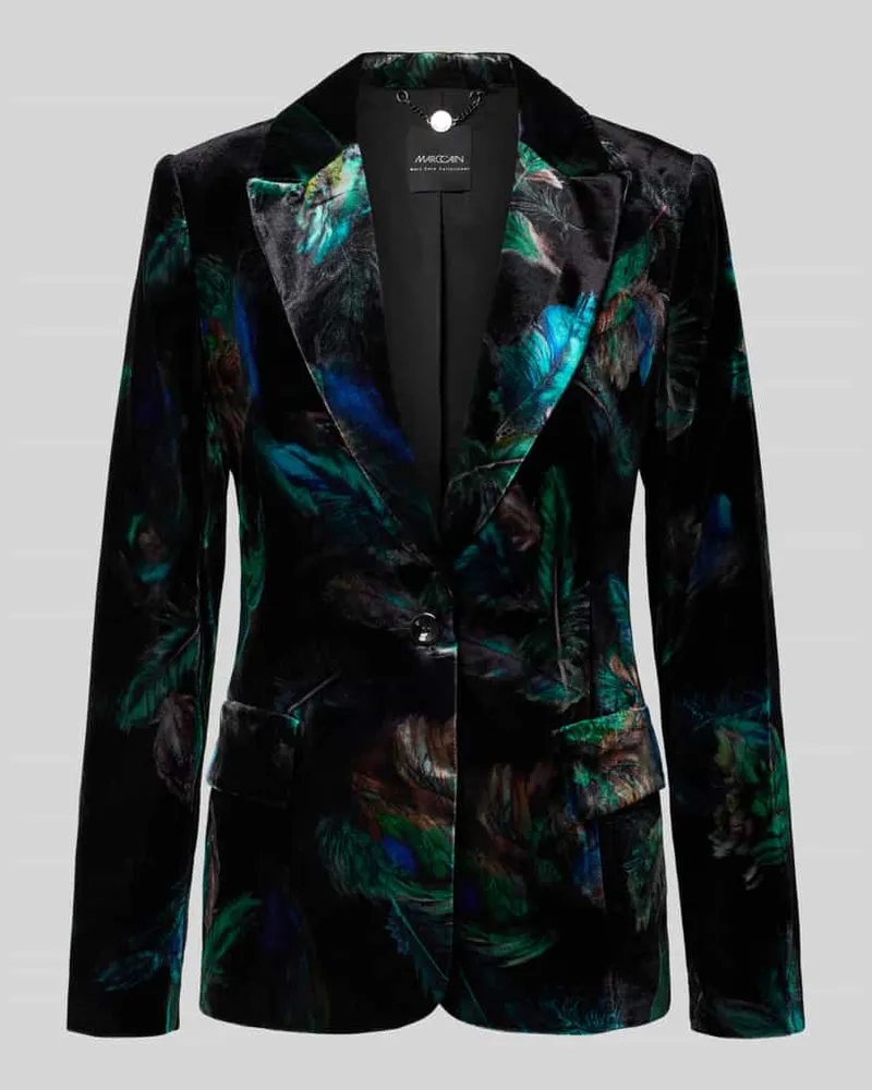 Marc Cain Slim Fit Blazer aus Viskose-Mix mit Pattentaschen Dunkelgruen