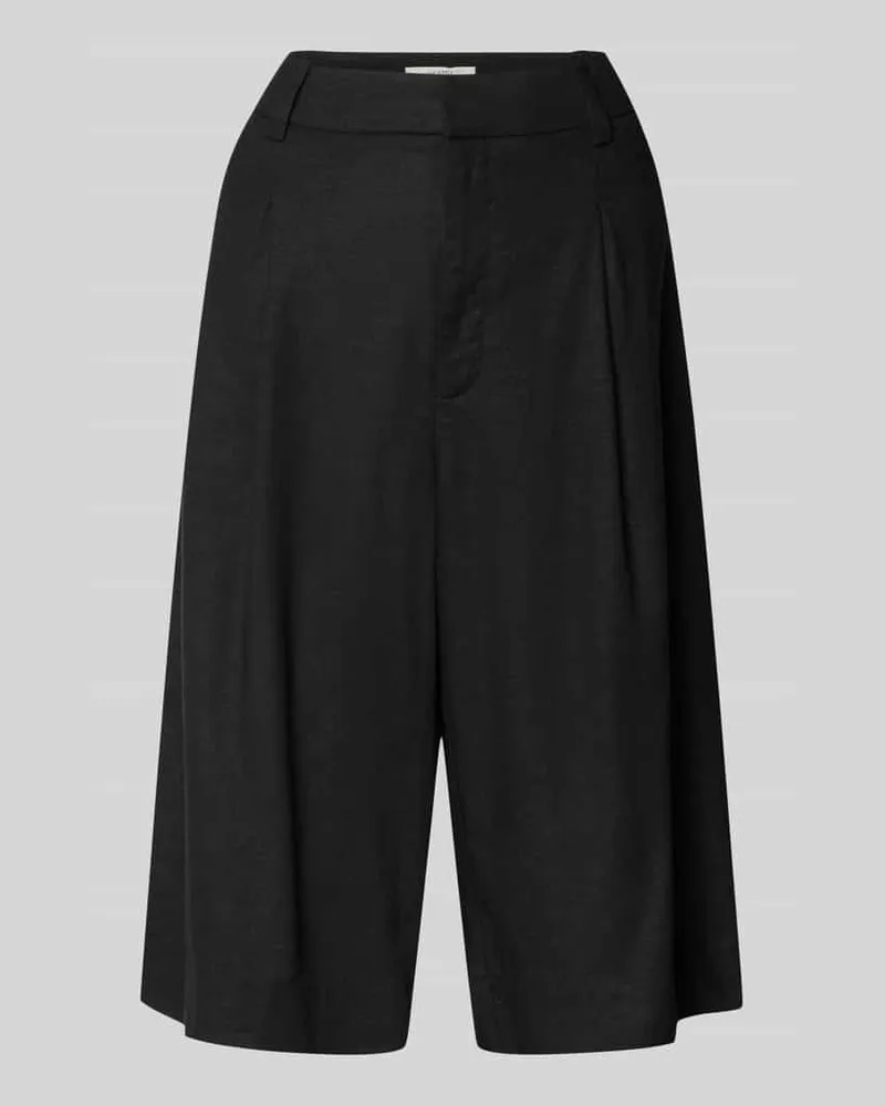 Gestuz Wide Leg Shorts mit Leinen-Anteil Modell 'izza Black