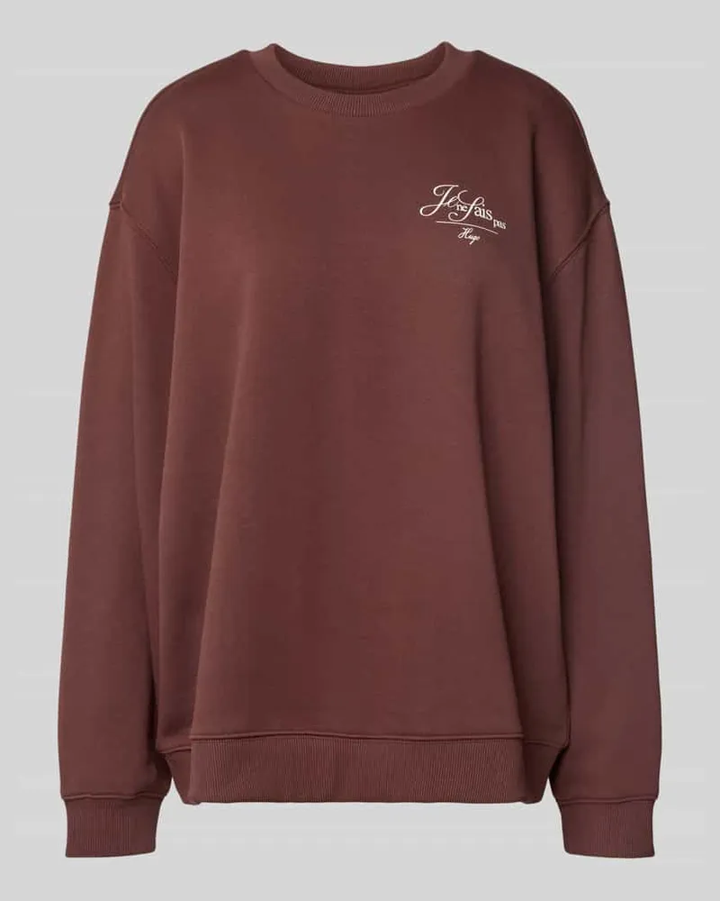HUGO BOSS Relaxed Fit Sweatshirt aus reiner Baumwolle Schoko