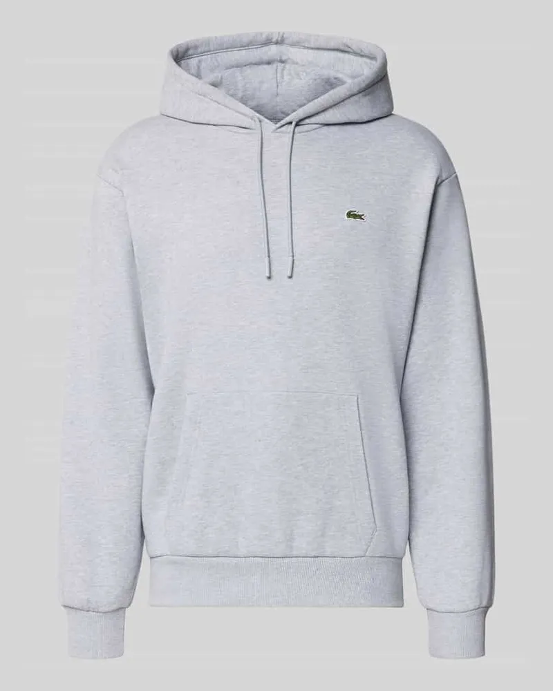 Lacoste Relaxed Fit Hoodie aus Baumwoll-Mix Hellgrau