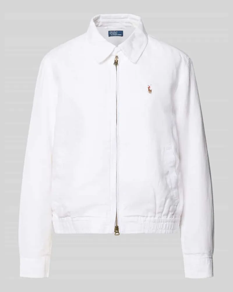Ralph Lauren Regular Fit Jacke aus reinem Leinen Weiss