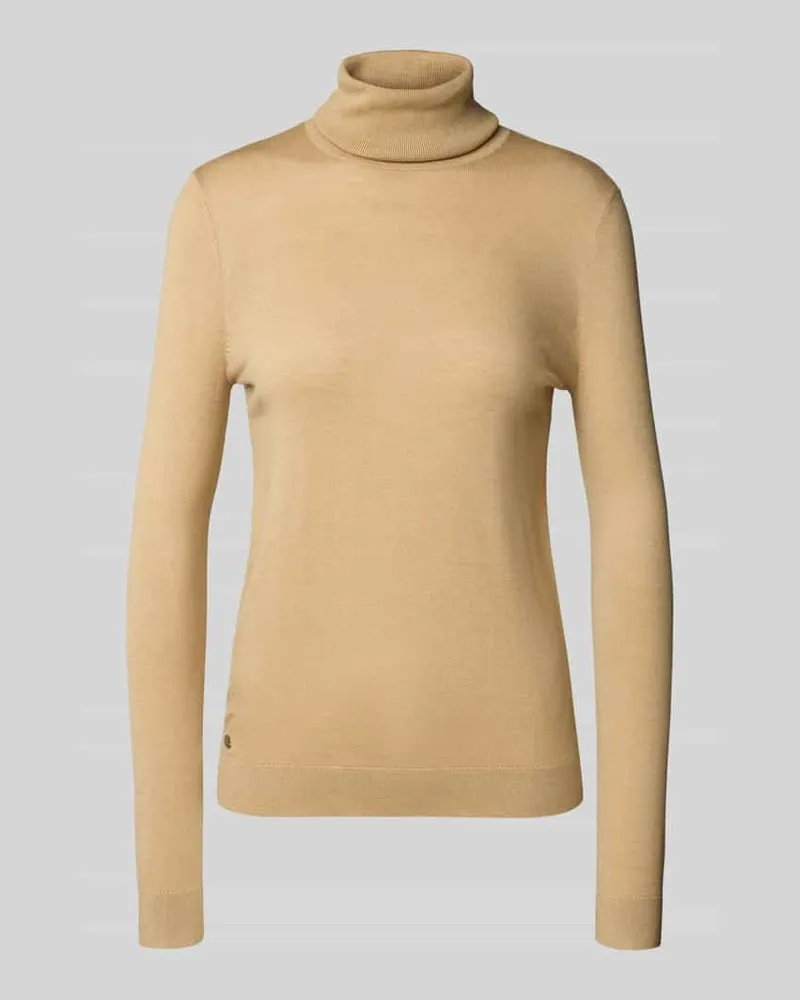 Ralph Lauren Regular Fit Rollkragenpullover mit Seiden-Anteil Modell 'ZOE Camel