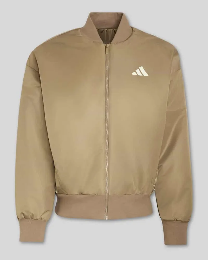 adidas Loose Fit Blouson mit Logo-Print Modell 'STADIUM Beige