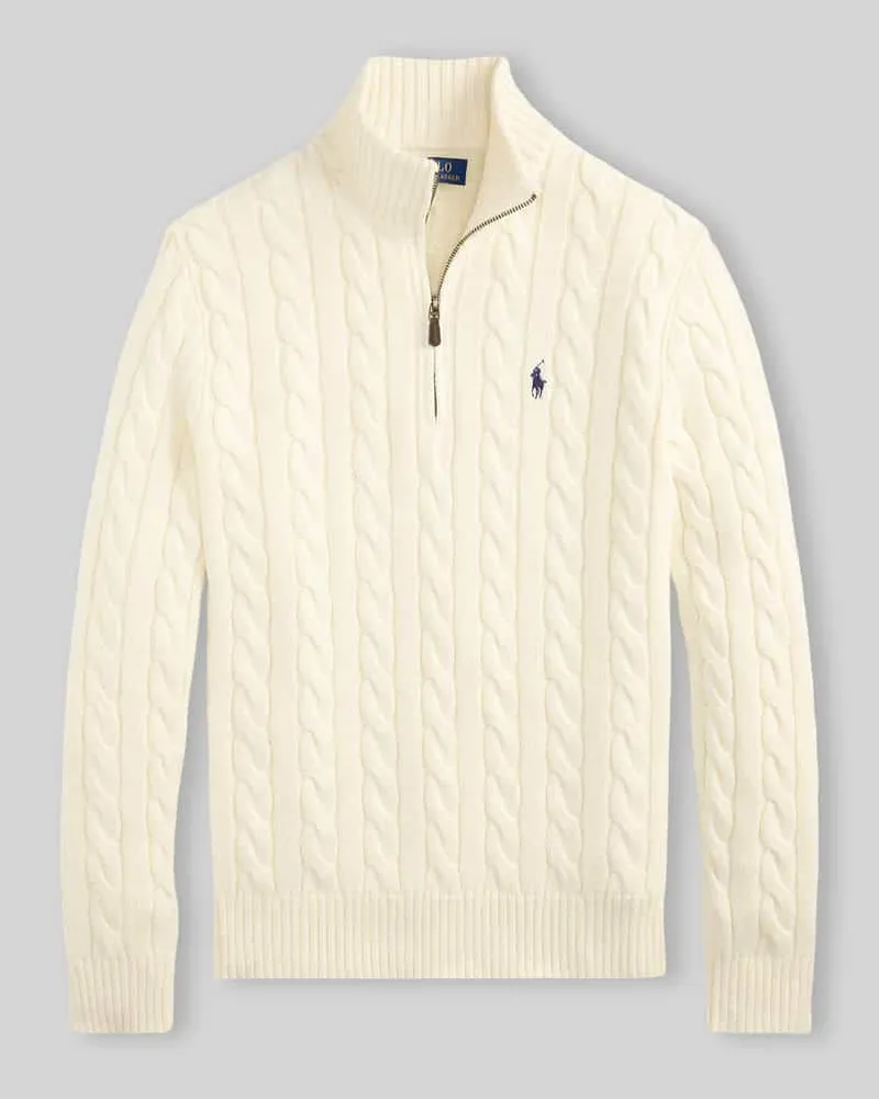 Ralph Lauren Relaxed Fit Troyer aus reiner Baumwolle Offwhite