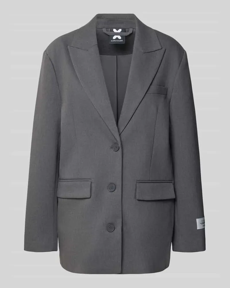 Karo Kauer Oversized Blazer mit Pattentaschen Dunkelgrau