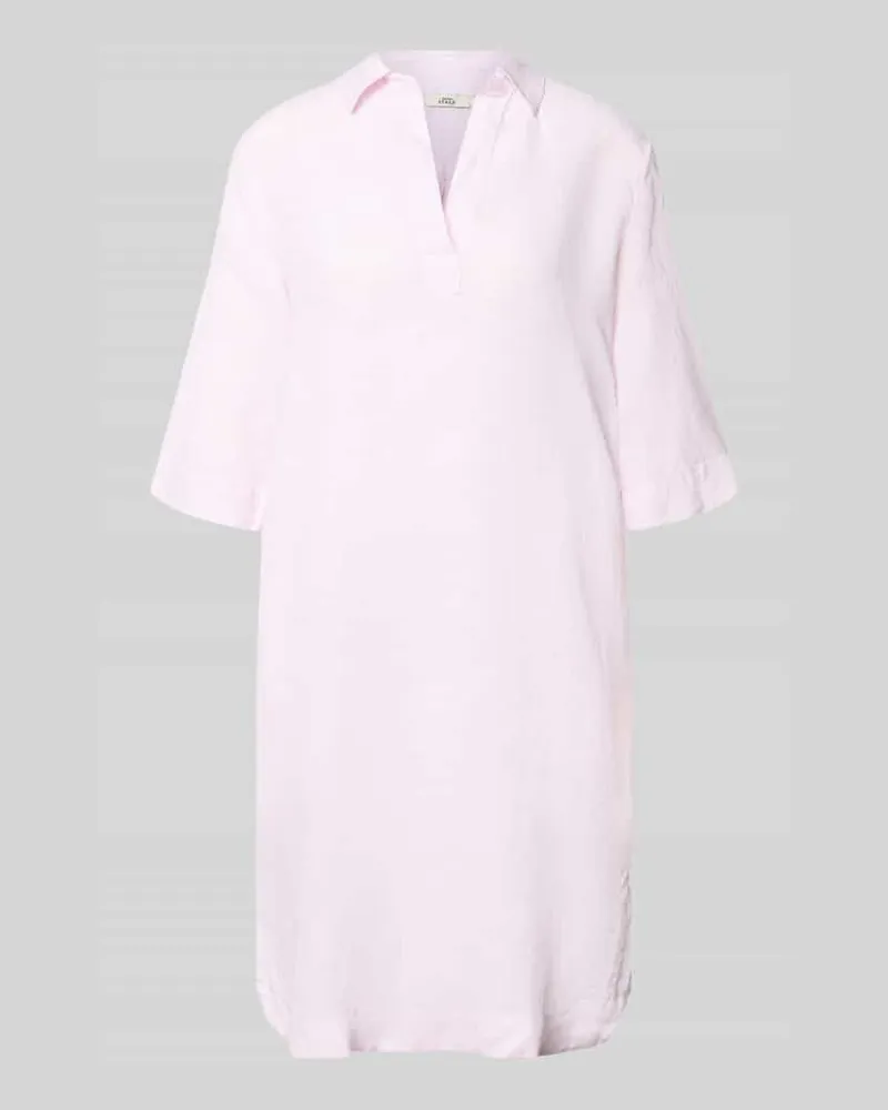 0039 Italy Knielanges Leinenkleid Modell 'DERRY Hellrosa