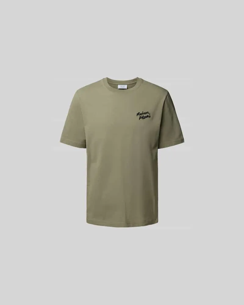 Kitsuné Regular Fit T-Shirt aus reiner Baumwolle Oliv