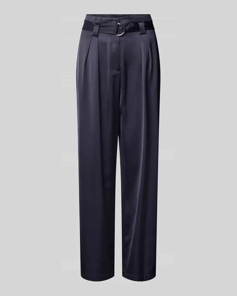 S.Oliver Relaxed Fit Bundfaltenhose aus Viskose-Mix Marine