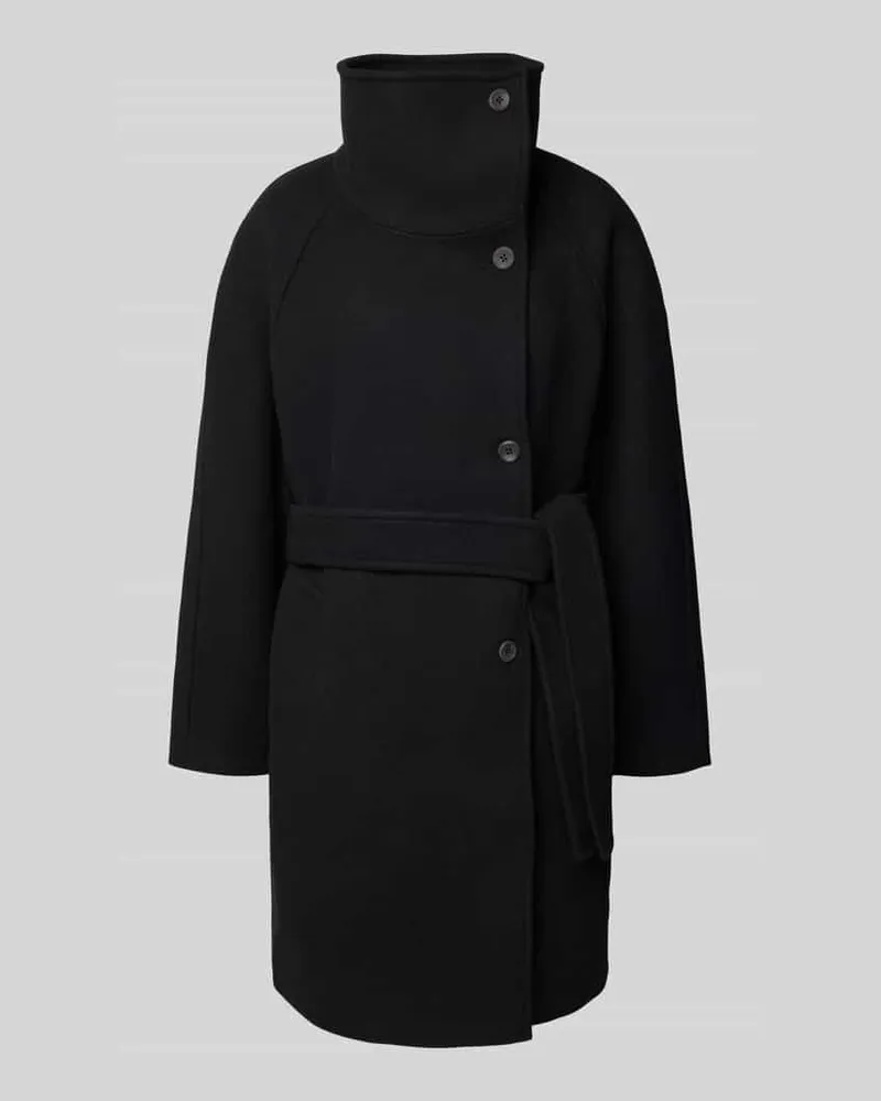 Calvin Klein Wollmantel mit Stehkragen Black