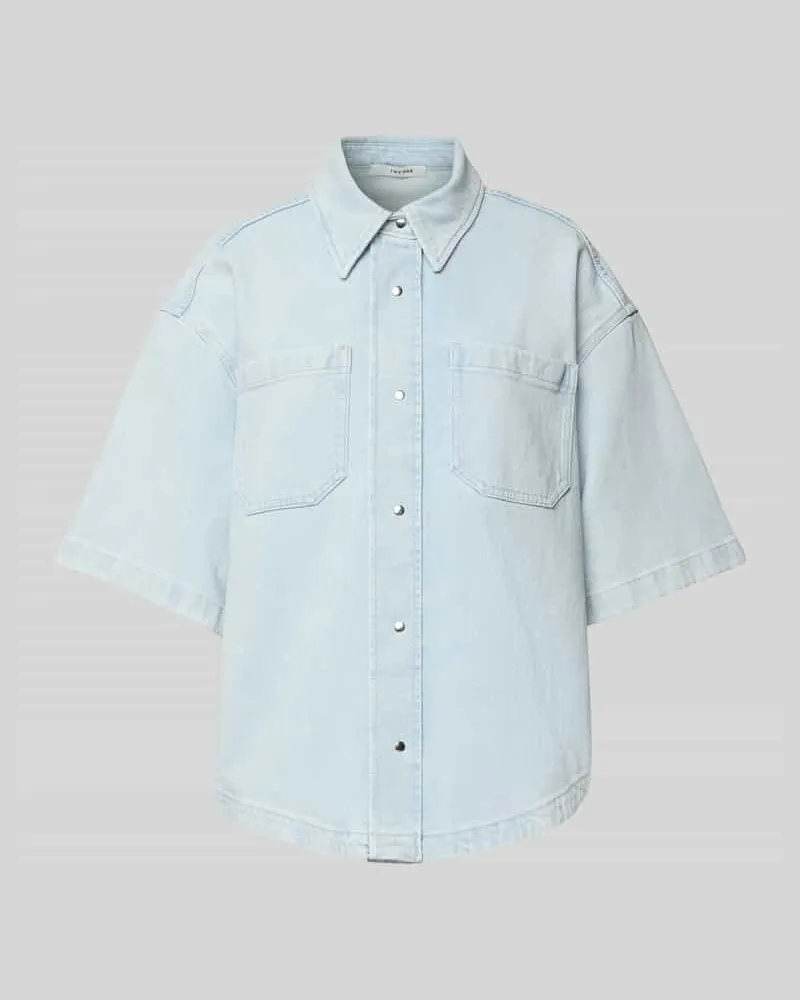 IVY & OAK Regular Fit Jeansbluse mit Brusttaschen Modell 'ERICA Bleu