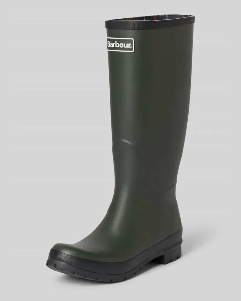 Barbour Gummistiefel mit Label-Detail Modell 'Abbey Tall Welly Oliv