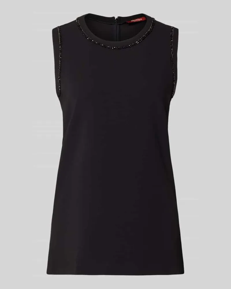Max Mara Regular Fit Blusentop mit Zierstein-Besatz Modell 'MSTZAINO Black