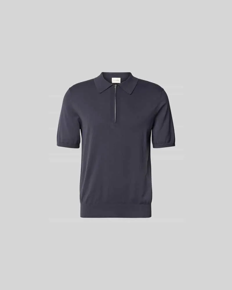 Closed Poloshirt mit kurzem Reißverschluss Bleu
