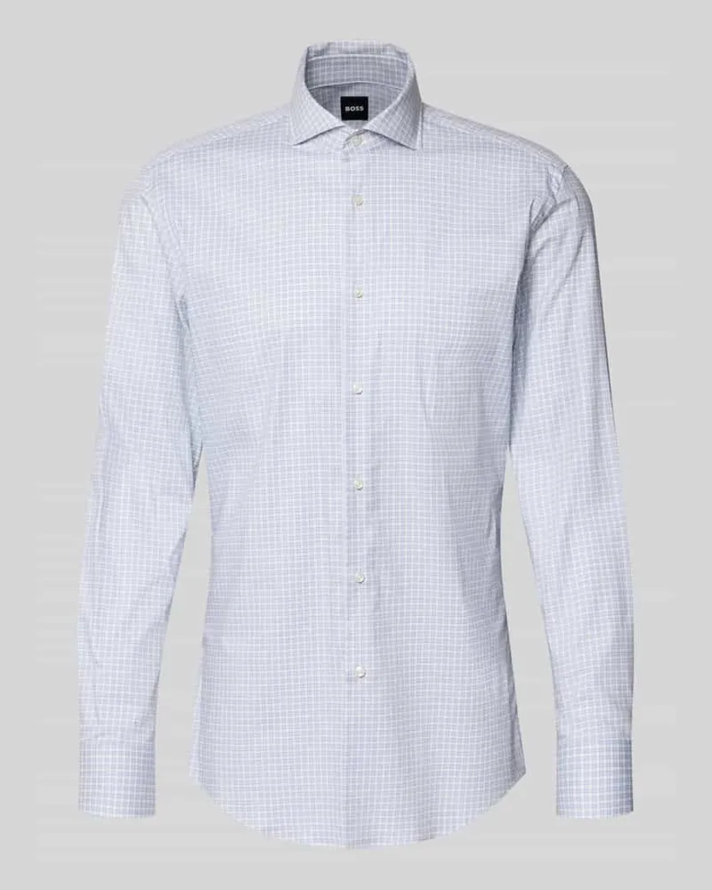 HUGO BOSS Slim Fit Businesshemd aus Baumwoll-Mix Modell 'H-HANK-SP Bleu