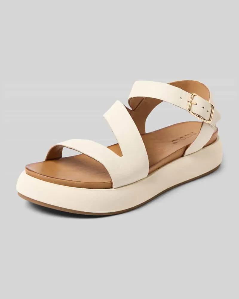 Inuovo Sandalen aus echtem Leder mit Plateau-Absatz Offwhite