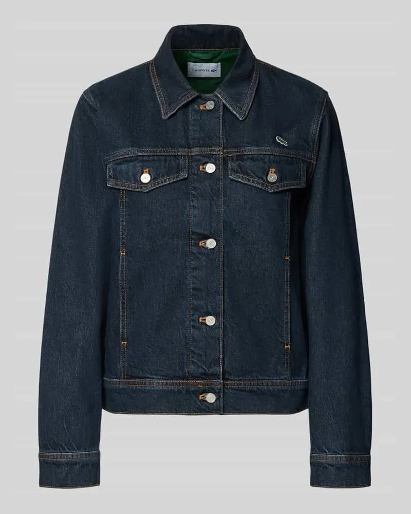 Lacoste Jeansjacke mit Logo-Detail Dunkelblau