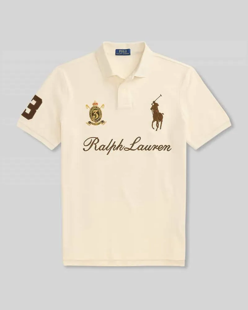 Ralph Lauren Regular Fit Poloshirt aus reiner Baumwolle mit Patches und Stitchings Sand