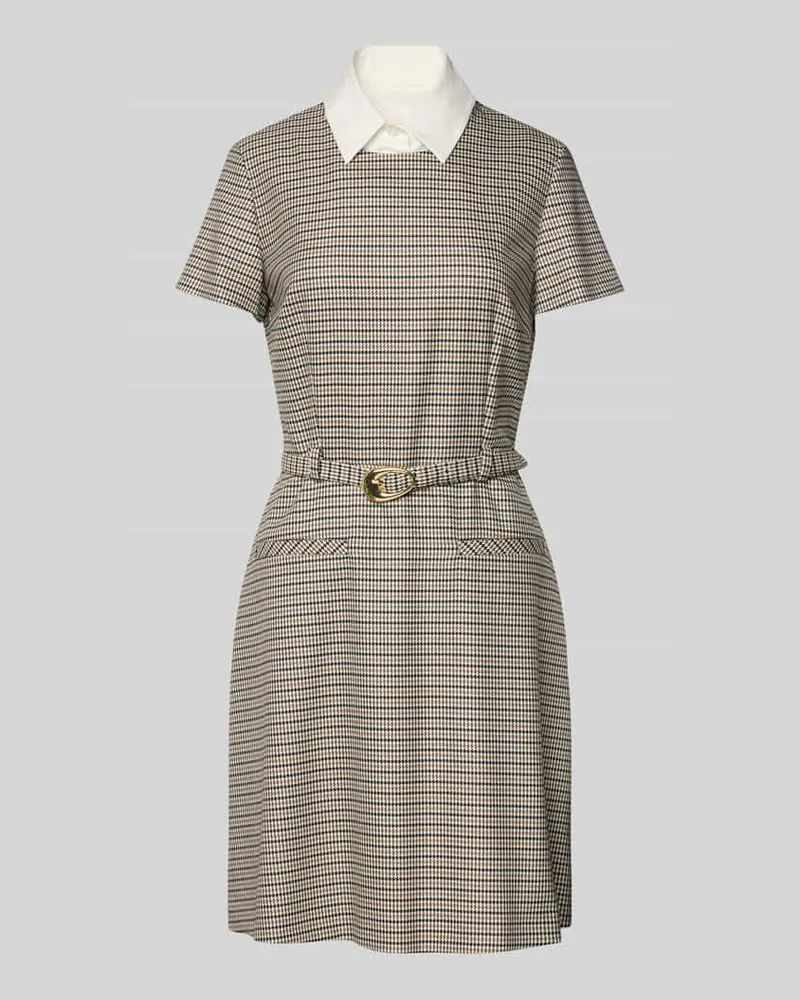 HUGO BOSS Knielanges Etuikleid mit Allover-Muster Modell 'KETALI Beige