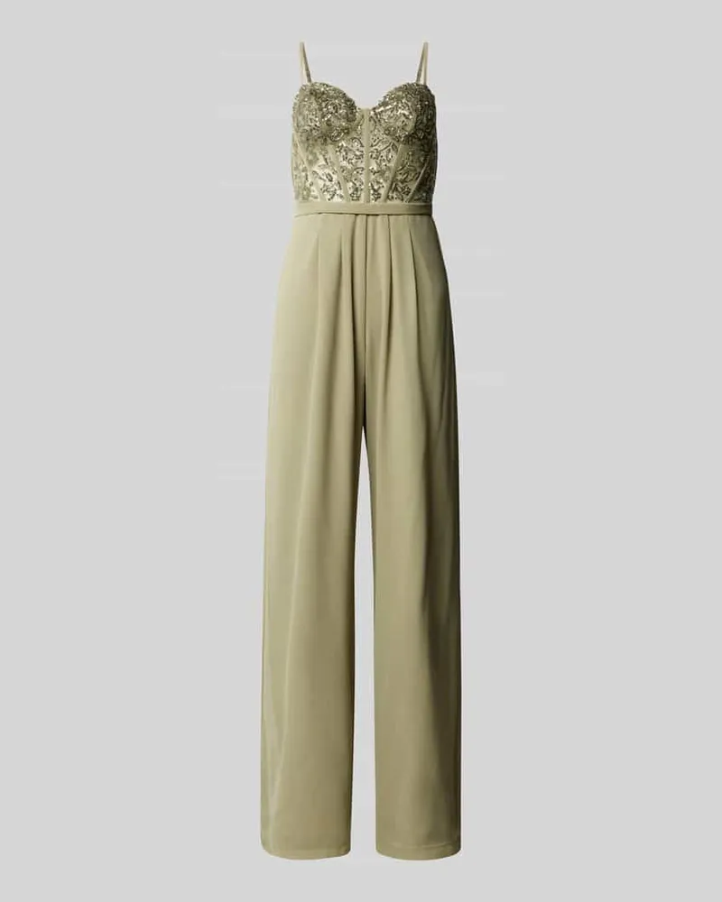 Laona Jumpsuit mit Paillettenbesatz Hellgruen