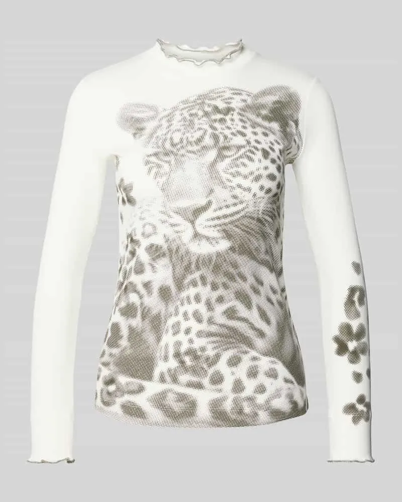 Marc Cain Longshirt mit Stehkragen Offwhite
