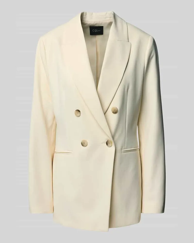 S.Oliver Slim Fit Longblazer mit 2-Knopf-Verschluss Offwhite