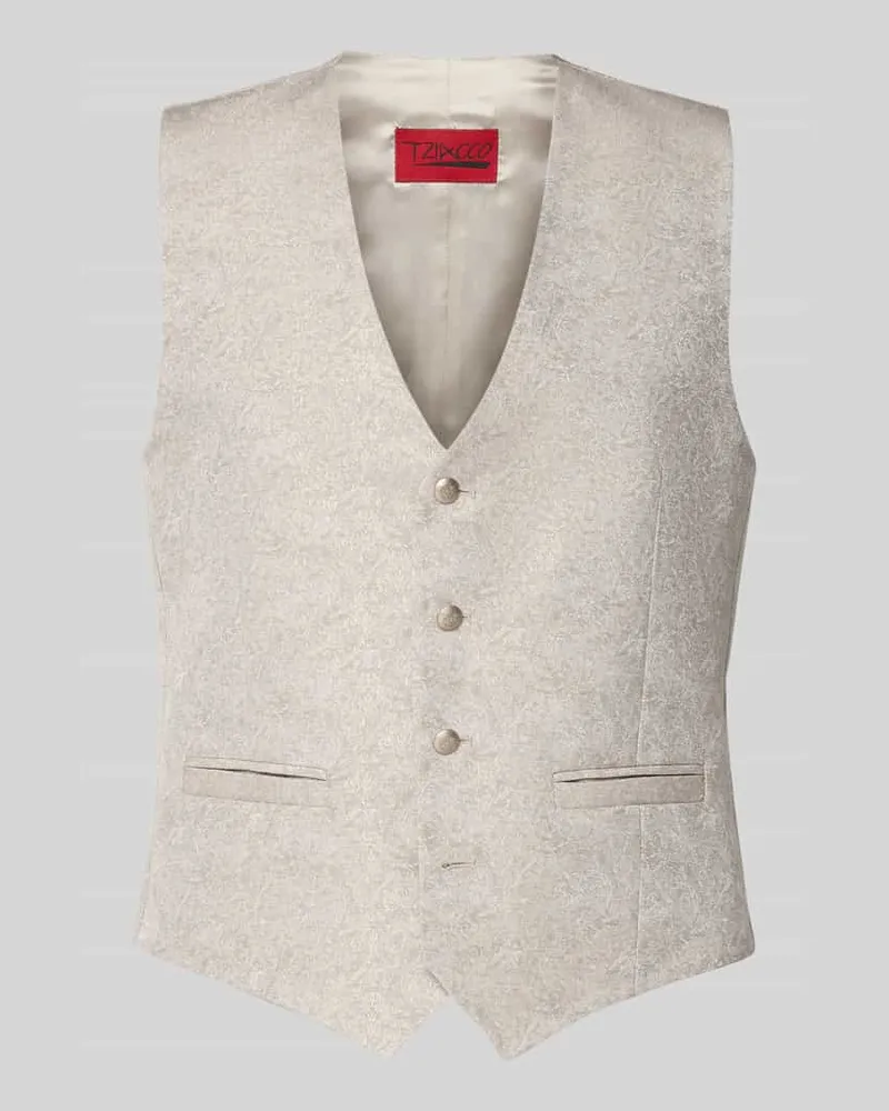 Wilvorst Weste mit V-Ausschnitt und Paspeltaschen Beige