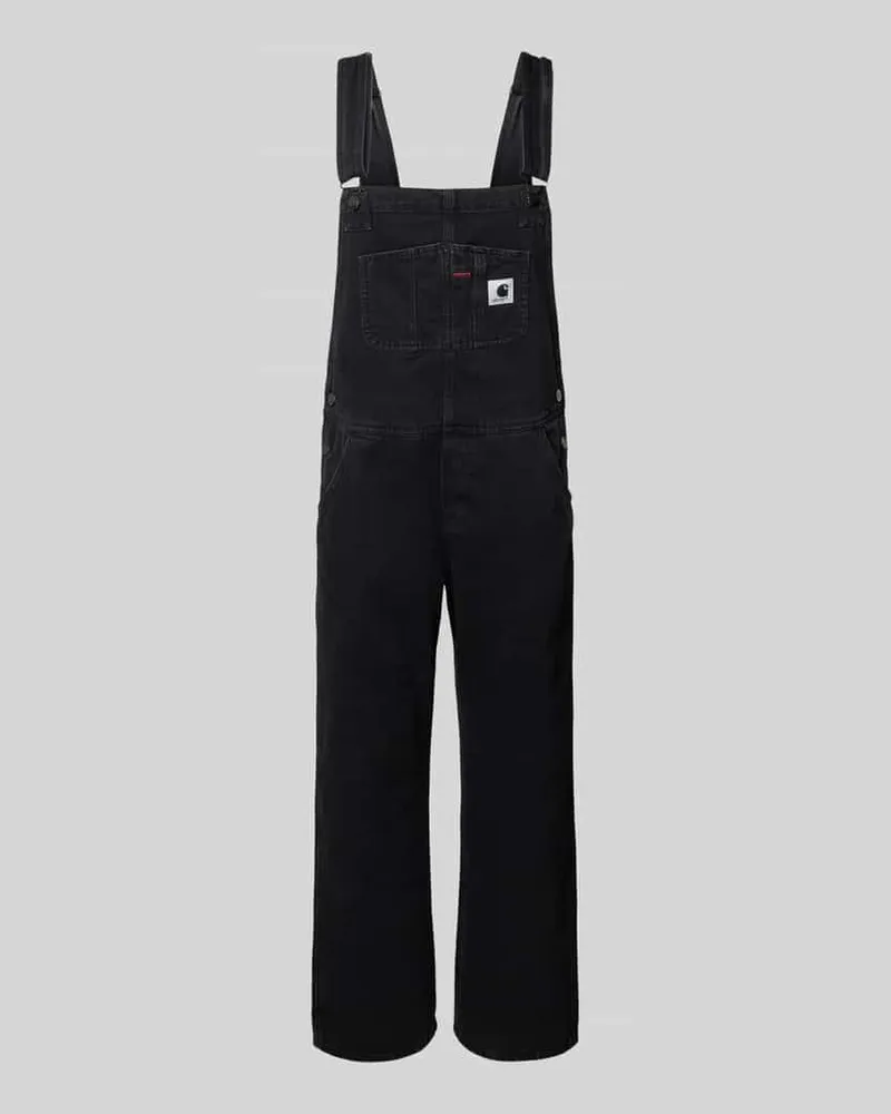 Carhartt WIP Latzhose mit Brusttasche und Label-Patch Black