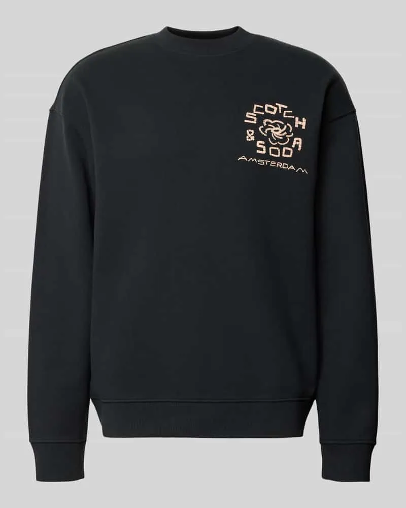 Scotch&Soda Relaxed Fit Pullover mit Logo-Print Black