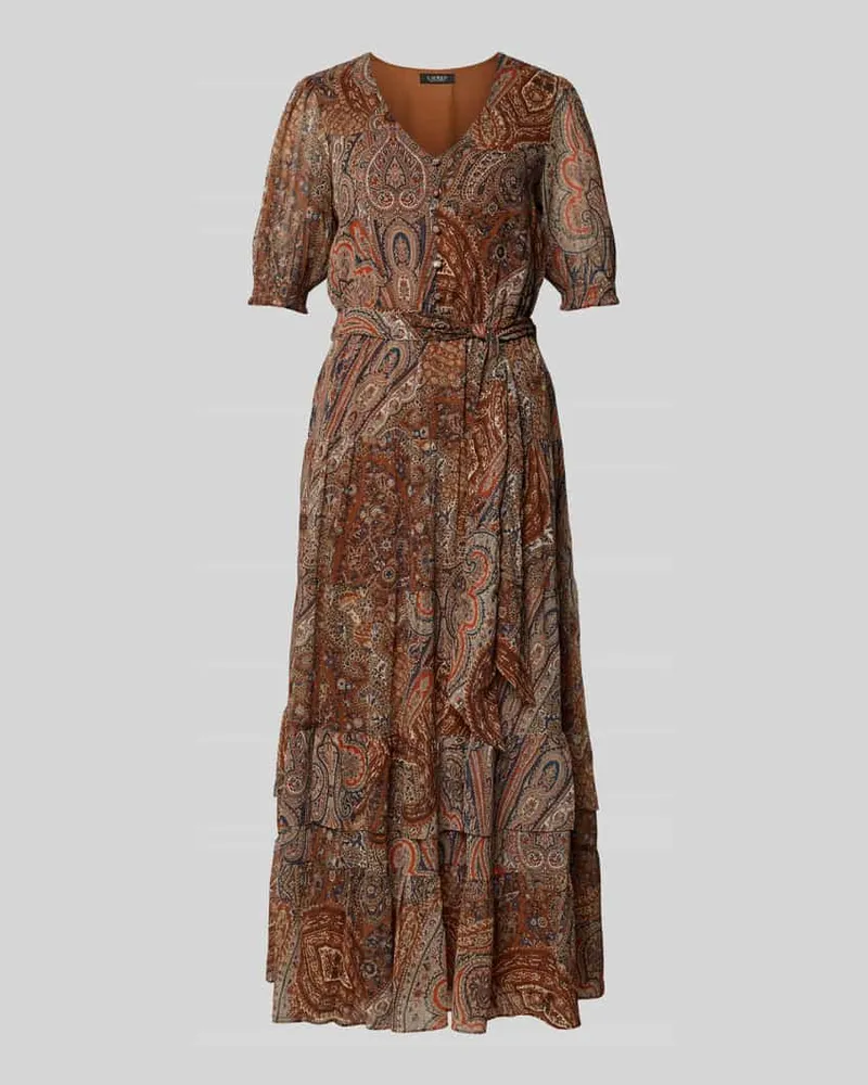 Ralph Lauren Maxikleid mit V-Ausschnitt Modell 'JEHONATHAN Ecru