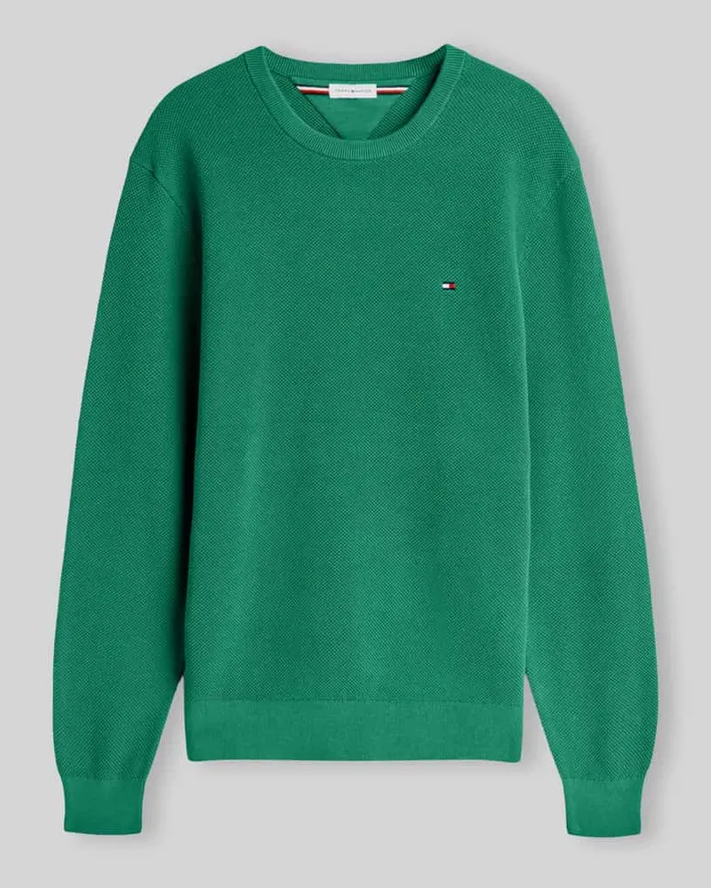 Tommy Hilfiger Regular Fit Pullover aus reiner Baumwolle Gruen