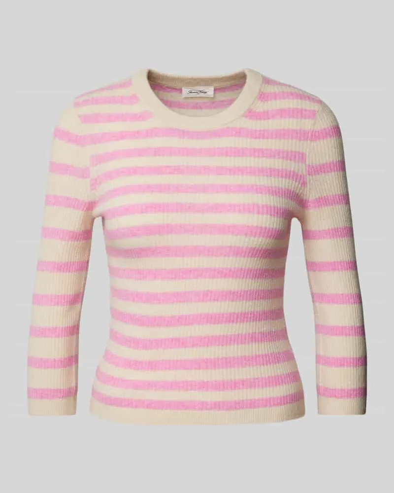 American Vintage Regular Fit Strickpullover aus Leinen-Mix mit Kaschmir-Anteil Modell 'RAXOW Hellrosa
