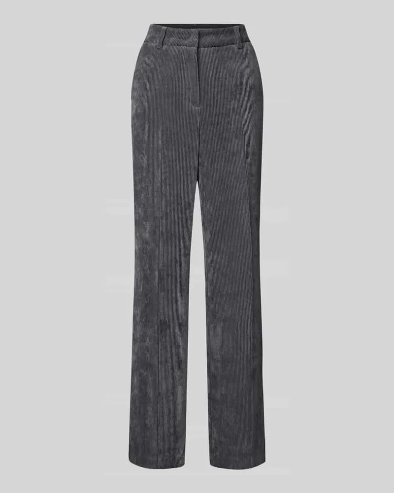 Cambio Wide Leg Cordhose mit Gürtelschlaufen Dunkelgrau