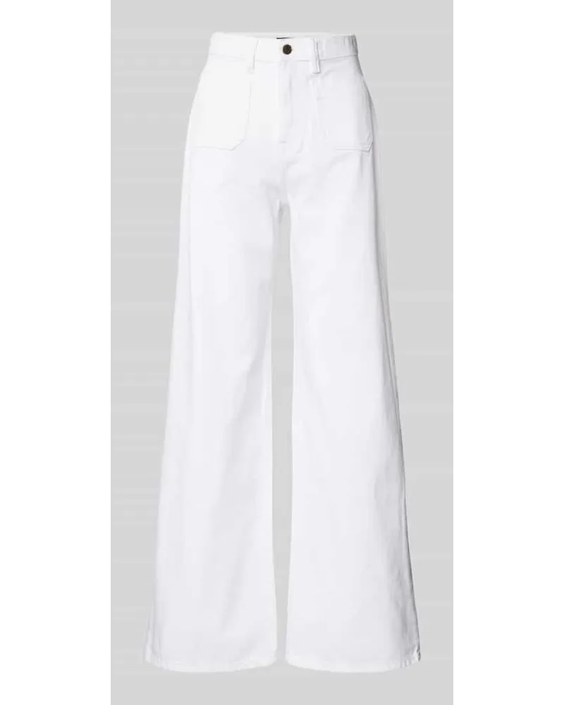 Ralph Lauren Jeans in unifarbenem Design mit weitem Bein Modell 'HIRS Weiss