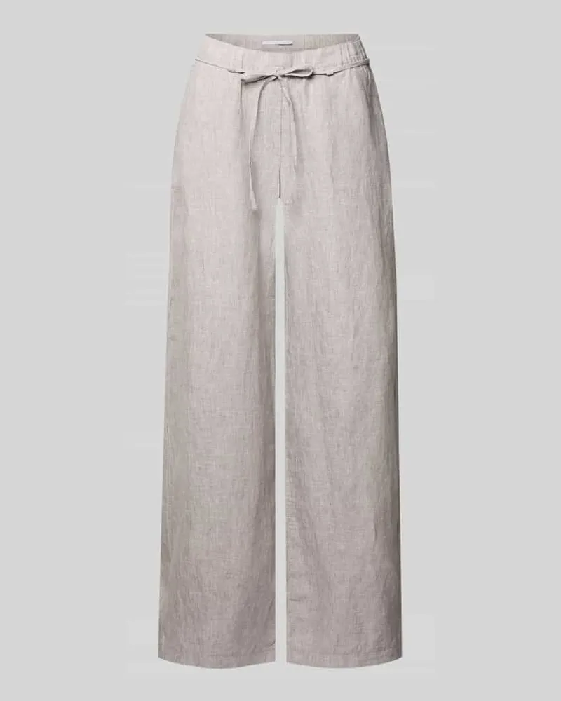 MAC Jeans Leinenhose mit Bindegürtel Modell 'Chiara Belt Hellgrau