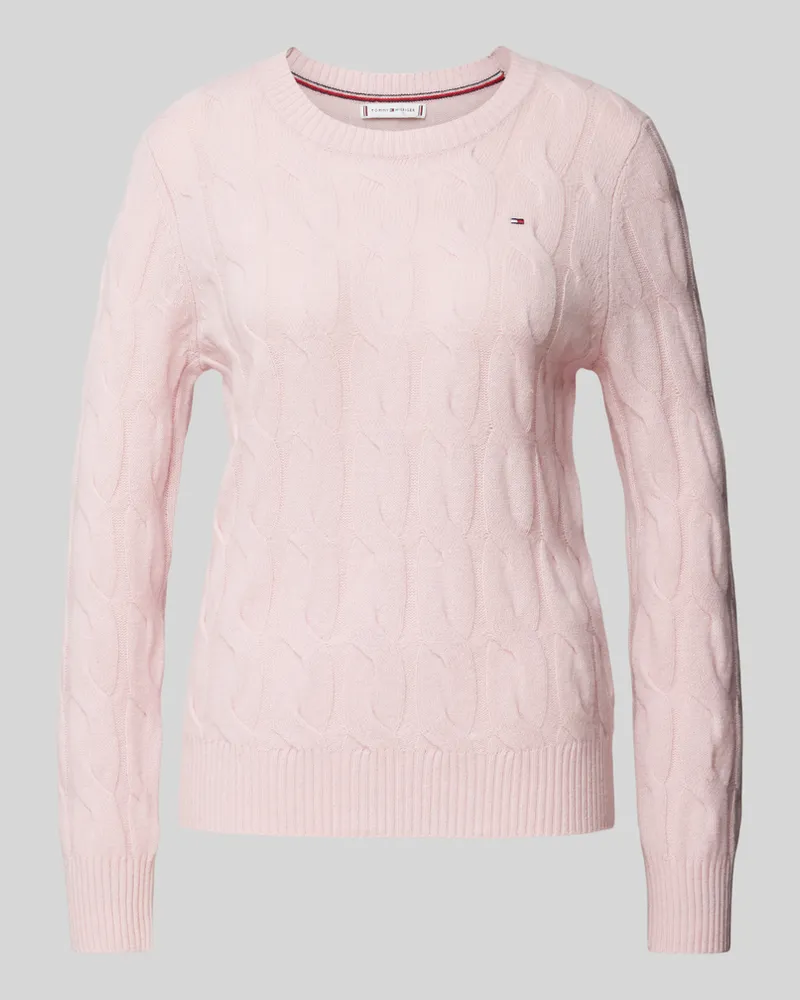 Tommy Hilfiger Strickpullover mit gerippten Abschlüssen Rosa